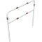 Hoop of steel tube |  48 x 2,5 mm | with cross bar | for casting in concrete | total width 1500 mm | total height 1400 mm | hot-dip galvanized and white coatedwith red reflecting stripes